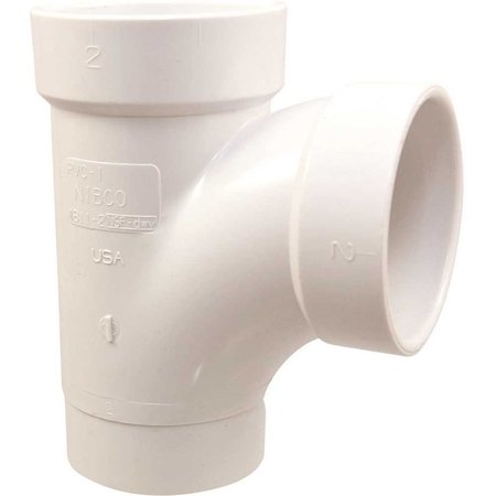 NIBCO 2 in. DWV PVC Spigot x Hub x Hub Sanitary Street Tee Fitting 481122